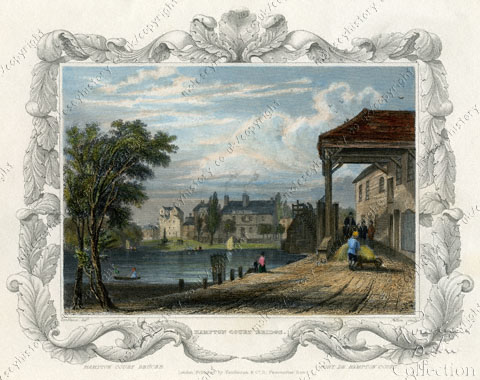 J How engraving of the second Hampton Court Bridge