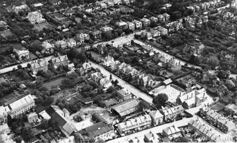 Aerial view of Arnison and Grove Roads