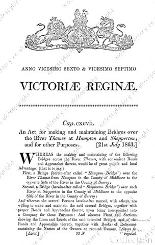 Act for making and maintaining bridges at Hampton and Shepperton