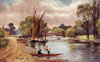 Painting of Molesey Lock and Weir